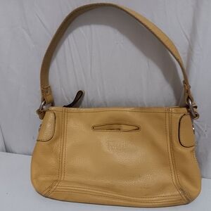 Fossil Long Live Vintage 1954 Shoulder Hand Bag Yellow /Leather Authentic
